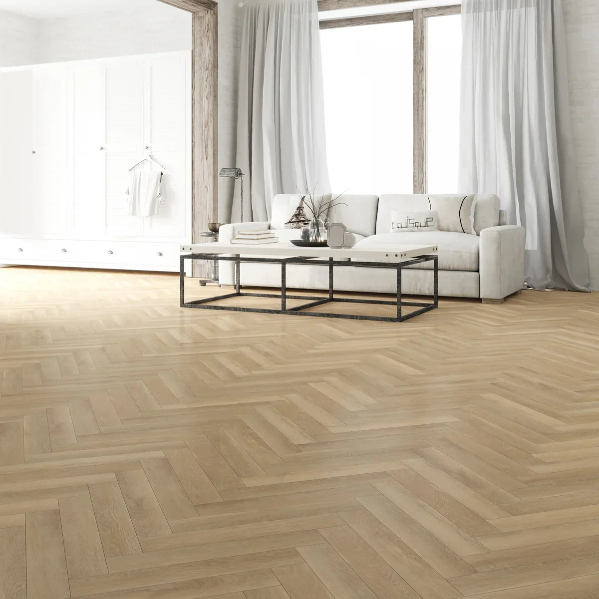 Brampton Chase - Herringbone - Blonde Oak